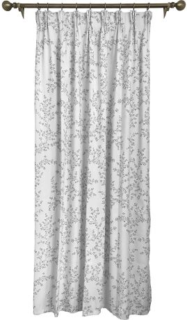 Штора на ленте Chessel, 200x280 см, цветы, цвет серый