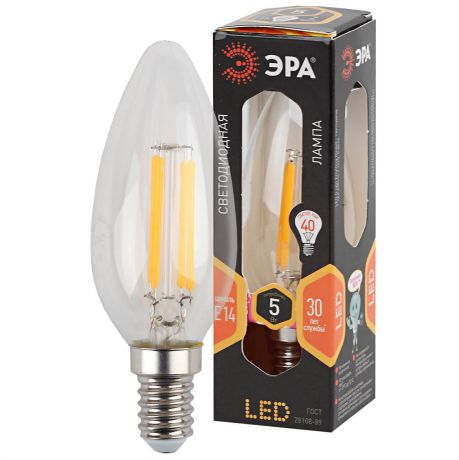 Лампочка ЭРА F-LED B35-5W-827-E14