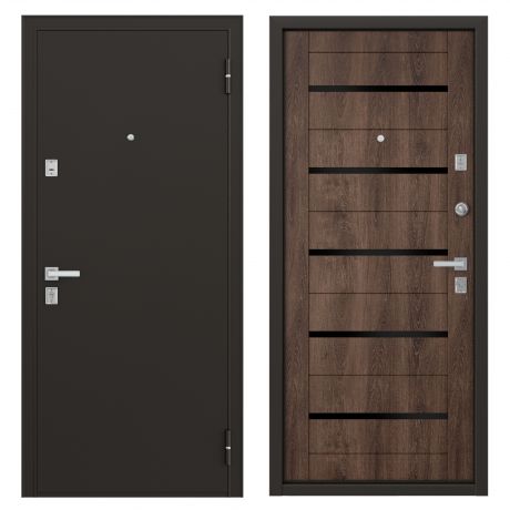 Дверь металлическая Гросс Техно, 960 мм, левая, цвет дуб морёный