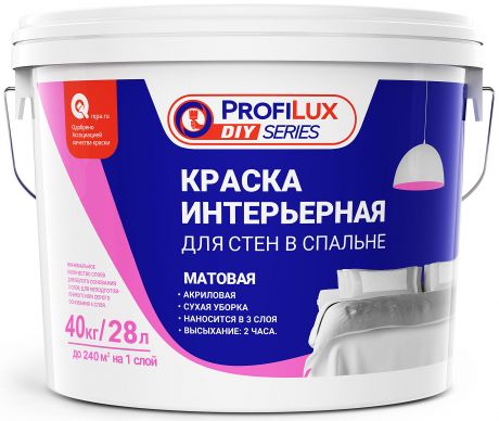 Краска для стен и потолков Profilux цвет белый 40 кг