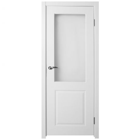 Дверь межкомнатная остеклённая Австралия, 200x90 см, эмаль, цвет белый, с фурнитурой