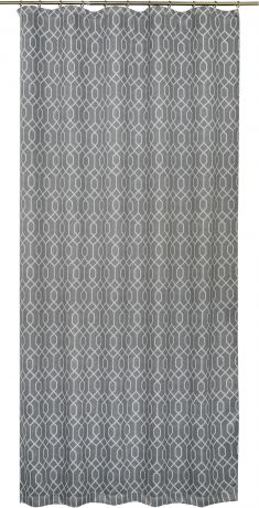 Штора на ленте «Артдеко» 145x260 см геометрия цвет серый