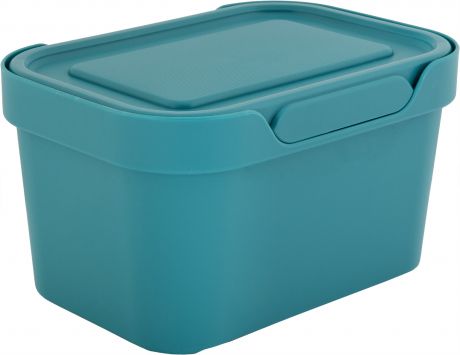 Ящик LUXE с крышкой 190х130х110 мм, 1,9 л, пластик, цвет голубой