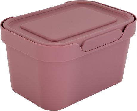 Ящик LUXE с крышкой 190х130х110 мм, 1,9 л, пластик, цвет розовый