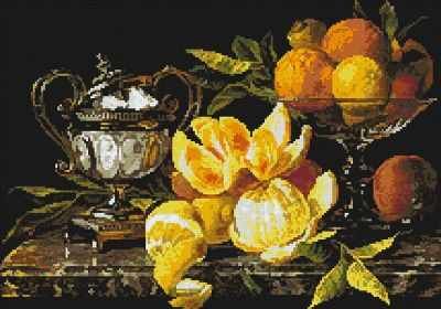 Мозаичная картина Паутинка Алмазная вышивка М273 Натюрморт с апельсинами - мозаика (Паутинка)