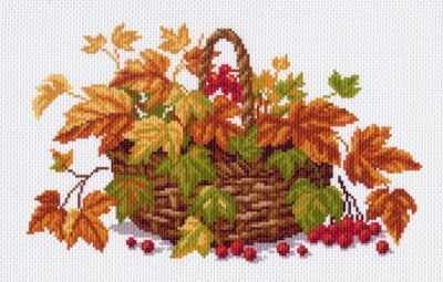 Основа для вышивания с нанесённым рисунком Матрёнин Посад 994 Осенние листья - рисунок на канве (МП)