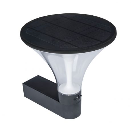 Светильник настенный уличный Inspire Rovai на солнечных батареях с датчиком движения, холодный белый свет, цвет чёрный