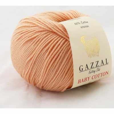 Пряжа GAZZAL Пряжа GAZZAL Baby Cotton Gazzal Цвет.3412 Персик