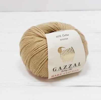 Пряжа GAZZAL Пряжа GAZZAL Baby Cotton Gazzal Цвет.3424 Песочный