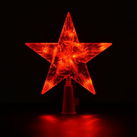 Верхушка на елку «Звезда» 15 см цвет красный