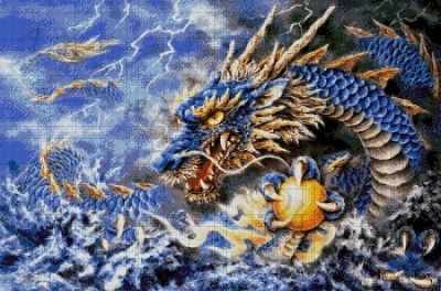 Набор для вышивания Александра Токарева 36-2688-НГ "Голубой дракон" - набор для вышивания