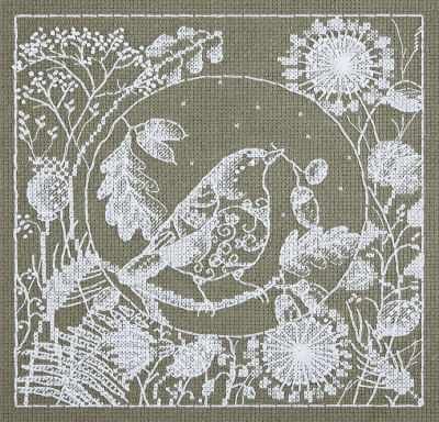 Набор для вышивания Panna PT-1865 "Белое кружево. Птица"