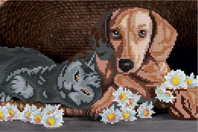 Алмазная мозаика ФРЕЯ ALVR-113 "Собака и кот"