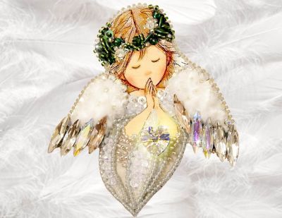 Набор для вышивания иконы Образа в каменьях 99-Б-09 Брошь Ангел любви "Образа в каменьях"