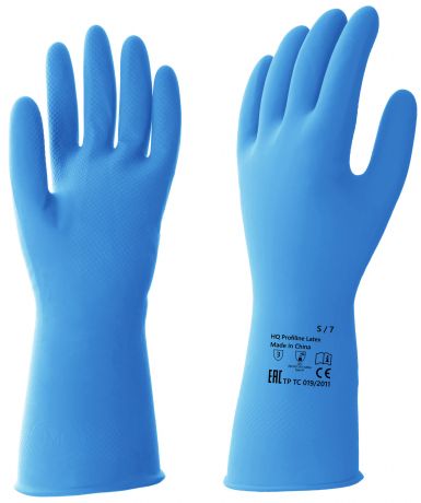 Перчатки латексные HQ Profiline размер L, цвет синий