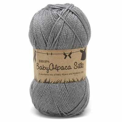 Пряжа DROPS Пряжа DROPS Baby Alpaca Silk Цвет.8465 Medium grey/серый