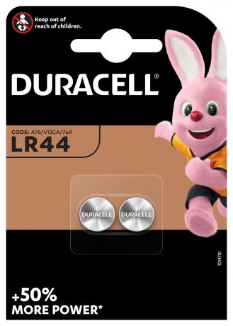 Батарейка алкалиновая Duracell LR44 2 шт.