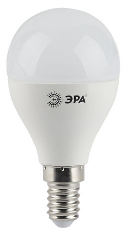 Лампа светодиодная Эра E14 5 Вт шар матовый 400 лм, тёплый белый свет