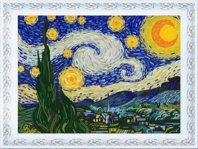 Основа для вышивания с нанесённым рисунком Конёк НИК 8499 Звездная ночь (Ван Гог)