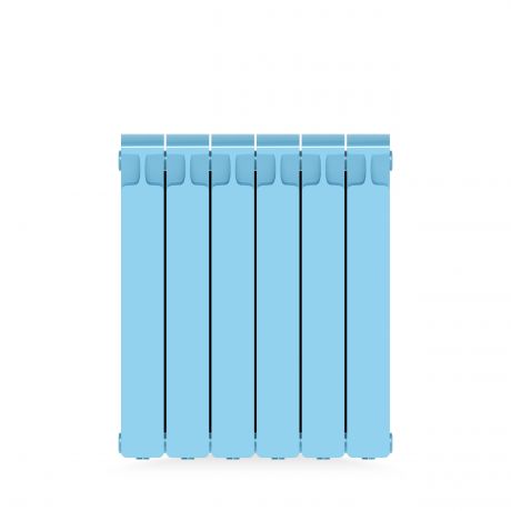 Радиатор Rifar Monolit 500, 6 секций, цвет голубой, биметалл