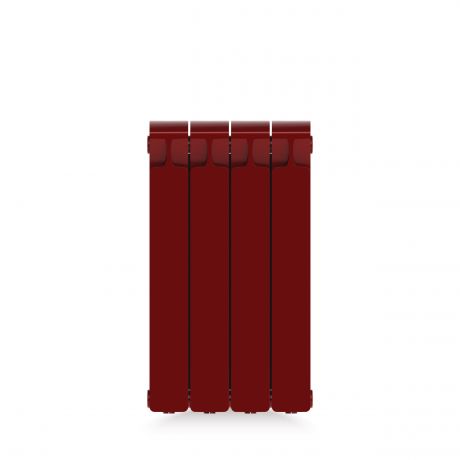 Радиатор Rifar Monolit 500, 4 секции, цвет бордо, биметалл