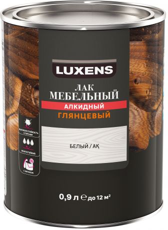 Лак для мебели Luxens алкидный цвет белый глянцевый 0.9 л