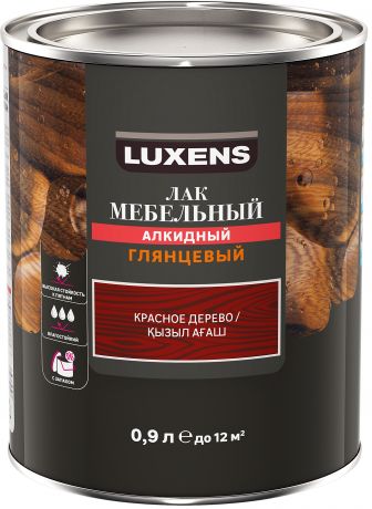 Лак для мебели Luxens алкидный цвет красное дерево глянцевый 0.9 л