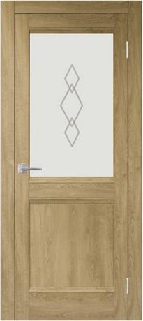 Дверь межкомнатная остеклённая Арагона 90х200 см цвет дуб тёрнер с фурнитурой