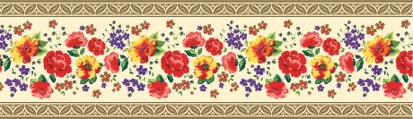 Бордюр бумажный «Симфония» Б-005 0.1x1.4 м, цветы, цвет мультиколор