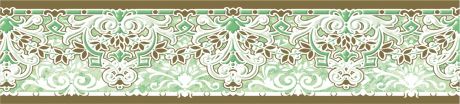 Бордюр бумажный «Симфония» Б-019 0.08x1.4 м, вензель, цвет бежевый/зелёный