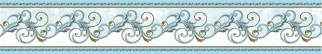 Бордюр бумажный «Симфония» Б-029 0.06x1.4 м, вензель, цвет голубой