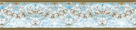 Бордюр бумажный «Симфония» Б-021 0.08x1.4 м, вензель, цвет бежевый/голубой