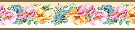 Бордюр бумажный «Симфония» Б-018 0.08x1.4 м, цветы, цвет мультиколор