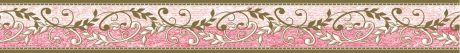 Бордюр бумажный «Симфония» Б-025 0.04x1.4 м, вензель, цвет бежевый/розовый