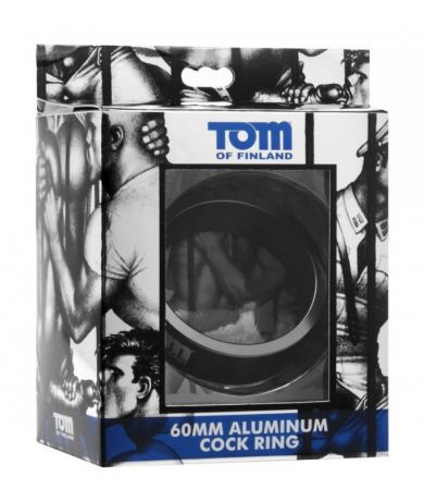 Эрекционное кольцо из металла Tom of Finland 60mm Aluminum Cock Ring – серебристый