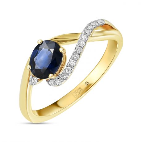 Кольца Miuz.ru Золотое кольцо c бриллиантами и сапфиром