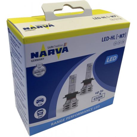 Автомобильная лампа Narva H7 Range Performance LED 12/24V (PX26d) 6500K 16W, встр. CANbus, 2шт, 18033