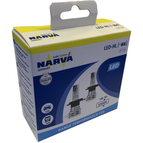 Автомобильная лампа Narva H4 6500K Range Performance LED 18032 2 шт.
