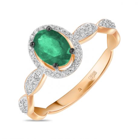 Кольца Miuz.ru Золотое кольцо c бриллиантами и изумрудами
