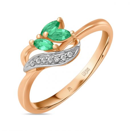Кольца Miuz.ru Золотое кольцо c бриллиантами и изумрудами