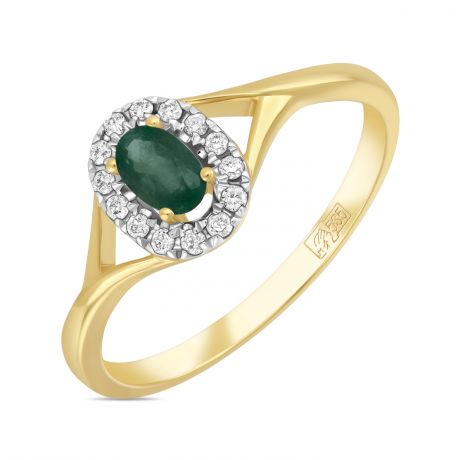 Кольца Miuz.ru Золотое кольцо c бриллиантами и изумрудом
