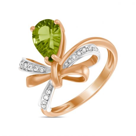 Кольца Miuz.ru Золотое кольцо c бриллиантами и перидотом