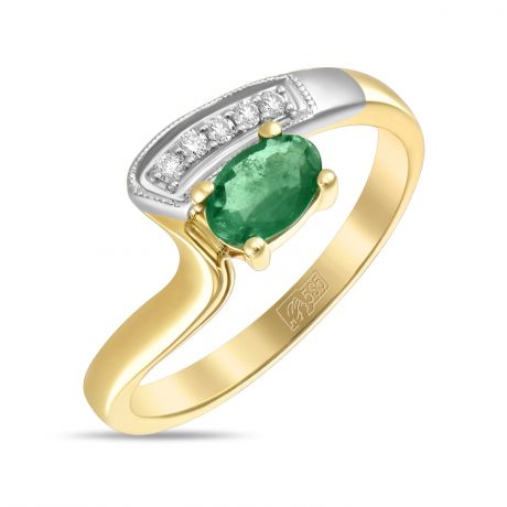 Кольца Miuz.ru Золотое кольцо c бриллиантами и изумрудом