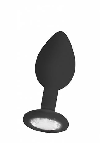 Анальная пробка с кристаллом Regular Diamond Butt Plug (Medium)-Черная