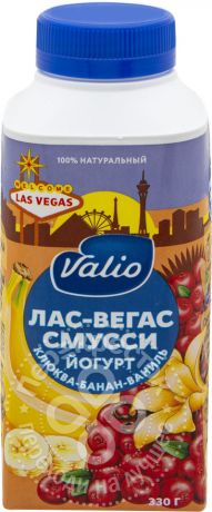 Йогурт питьевой Valio Лас-Вегас смусси с клюквой и бананом 330г