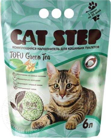 Наполнитель для кошачьего туалета Cat Step Tofu Green Tea 6л