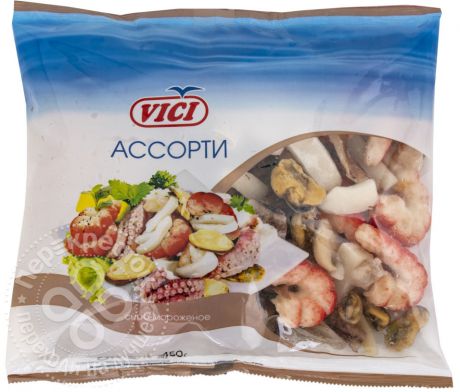 Ассорти из морепродуктов Vici с креветками 450г