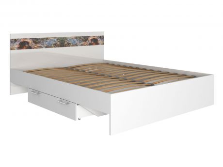Двуспальная кровать Первый Мебельный Кровать Санта Моника 160х200 + Ящик для кровати Санта Моника 115,4х17,4х74,6