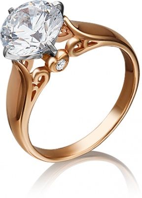 Кольцо с кристаллами swarovski из комбинированного золота