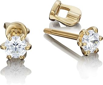 Серьги с кристаллами swarovski из жёлтого золота